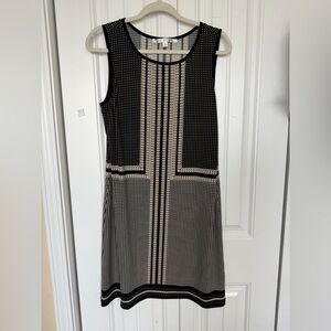 Max Studio Black and Cream Geometric Dress